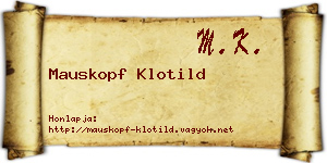 Mauskopf Klotild névjegykártya